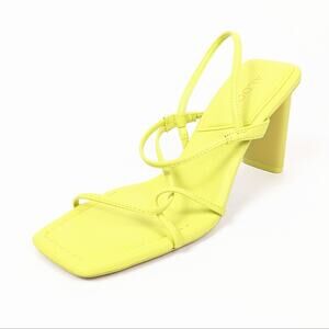 ALDO Chartreuse Meagan Strappy Square Toe Heeled Sandals Size 8